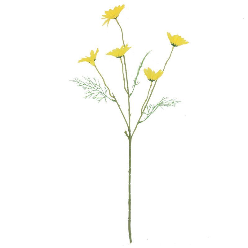 Simulation small daisy flower table decoration White small fresh wrinkled chrysanthemum decoration fake flower picnic bouquet Yellow Chamomile