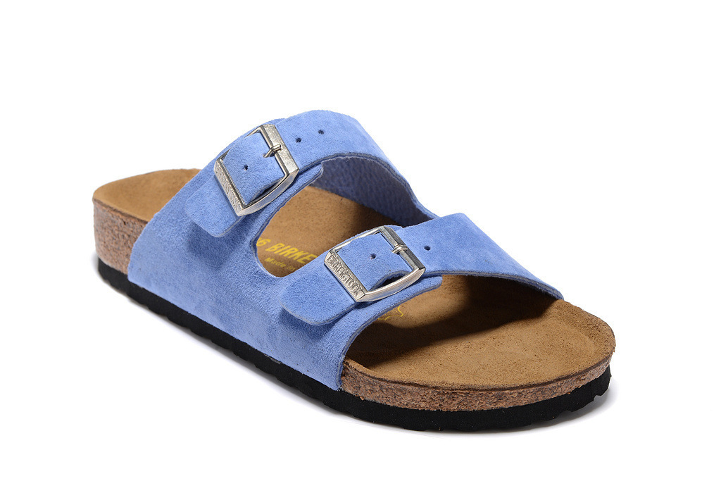 Spot direct casual slippers two-button bright leather cork sandals frosted anti-velvet color full 751