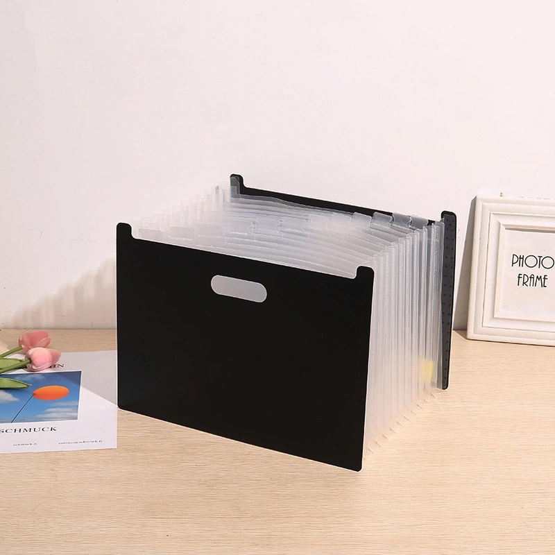 Multi-layer standing test paper bag vertical organ bag A4 data storage bag student office portable PP folder