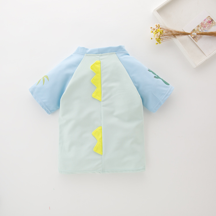 Swimsuit Children's Boys' Split Swimsuit Short-sleeved Lizard Small and Medium-sized Kids Boys Quick-drying Beach Sunscreen Boxer Swimsuit