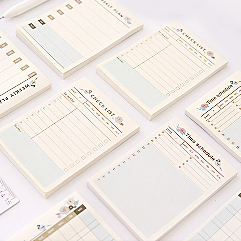 Bluebird Flower Plan This Anniversary Handbook Student's Daily Clock-in Date Annual Calendar Handbook Book Day Plan