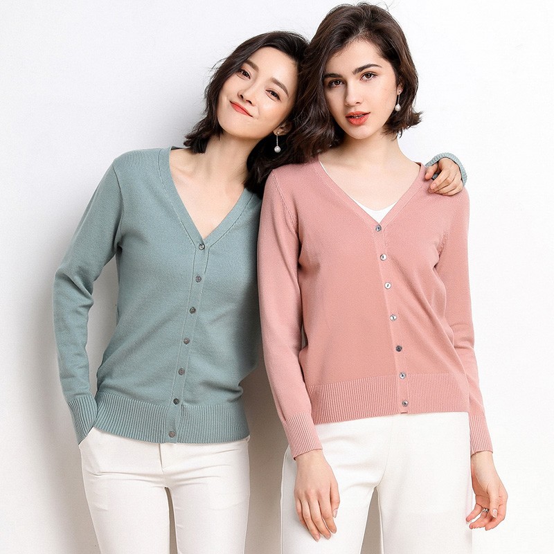 Cardigan Women's Cashmere Short Loose 2020 Spring and Autumn New Arrival V-Neck Coat Sweater Knitted Cardigan New Arrival