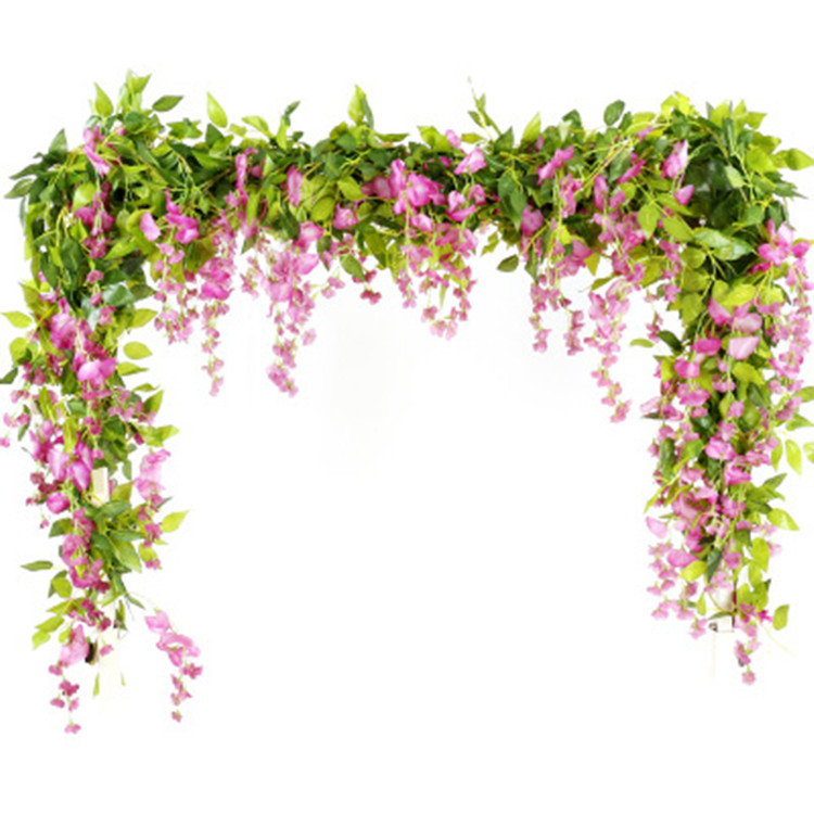 Amazon simulation wisteria flower rattan bean flower decorative plant wisteria flower rattan wedding fake flower rattan wholesale