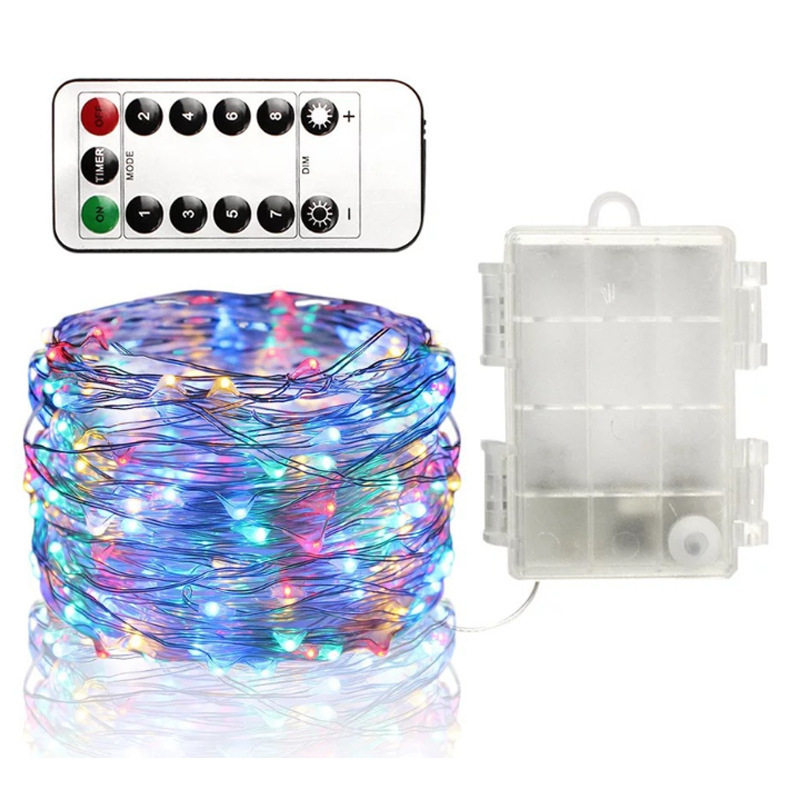 New LED copper wire string light wholesale waterproof star light Christmas holiday decoration small color light battery box copper wire light