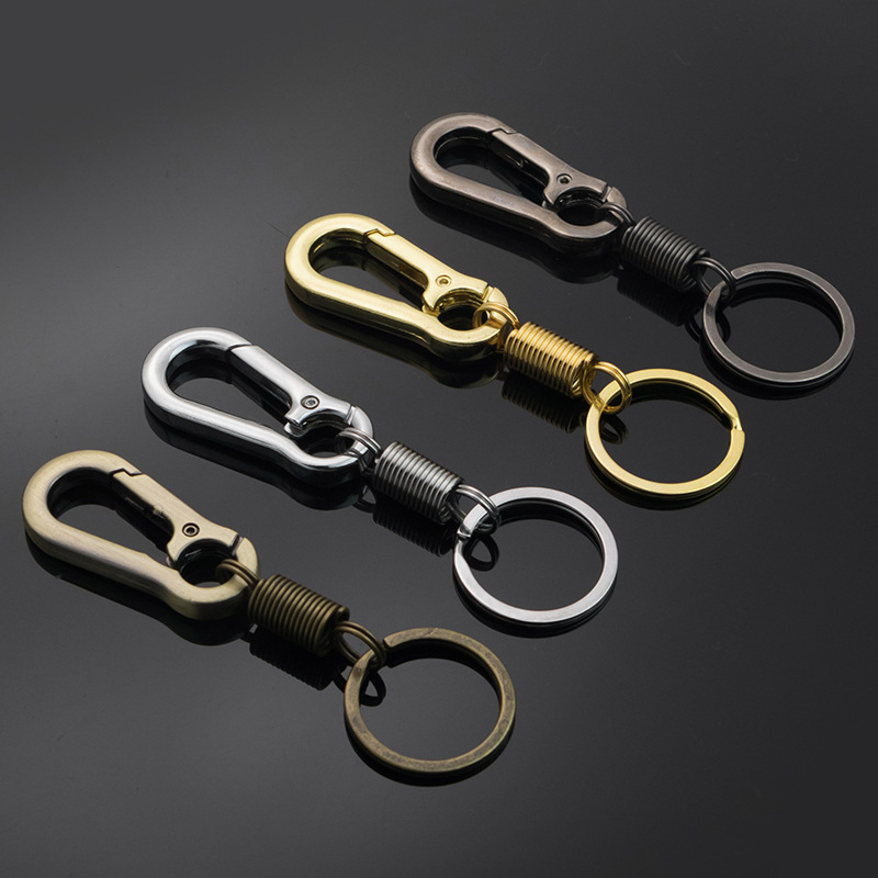 Factory direct metal creative key chain men's waist hanging key chain pendant spring key chain stall gift