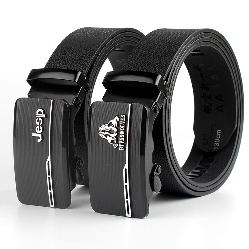 Automatic buckle aviation belt is more cattle than leather imitation belt stall supply men's automatic belt factory direct sales
