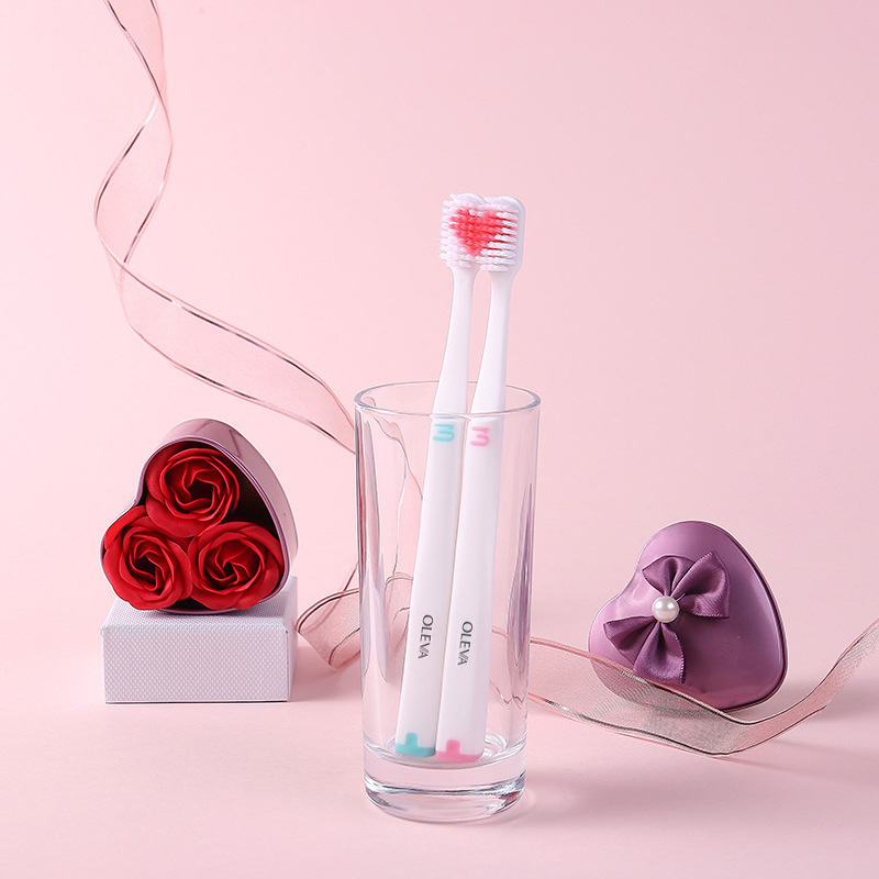 Love couple toothbrush wholesale fine hair love tongue coating cleaning adult soft hair Japanese toothbrush 2 PCs toothbrush