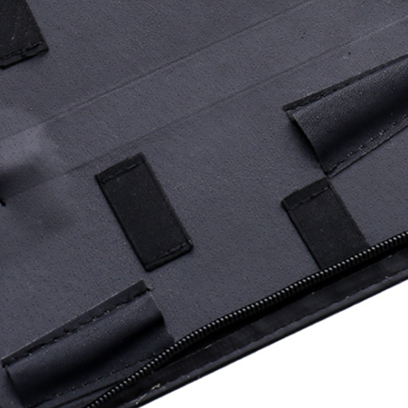 Haircut Scissors Leather Bag logo Factory Wholesale 2 Pack Black Leather Professional Hairdressing Scissors Storage Bag