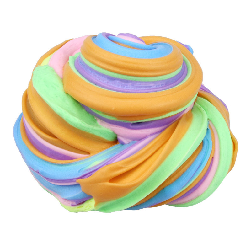 6色のケーキの綿の花の泥のスライムのslimeは色の包装の水晶の泥を混ぜません。|undefined