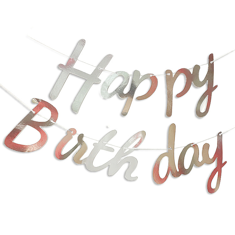 ins Baby happy birthday happy birthday One-piece Letter Stamped Flower Banner
