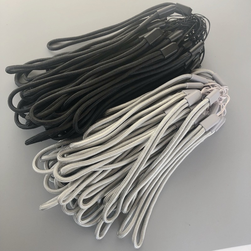 White short lanyard intercom lanyard black short round rope silver gray wrist rope pendant small instrument lanyard