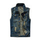 Korean-style slim-fit trendy men's denim waistcoat large size waistcoat motorcycle foreign trade waistcoat leisure vest