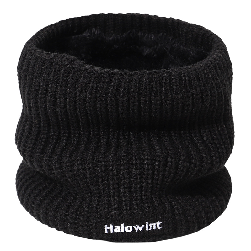 New Scarf Women's Autumn and Winter Casual All-match Neck Set Couple's Outdoor Riding Cold-proof Thickened Fleece-lined Cervical Scarf