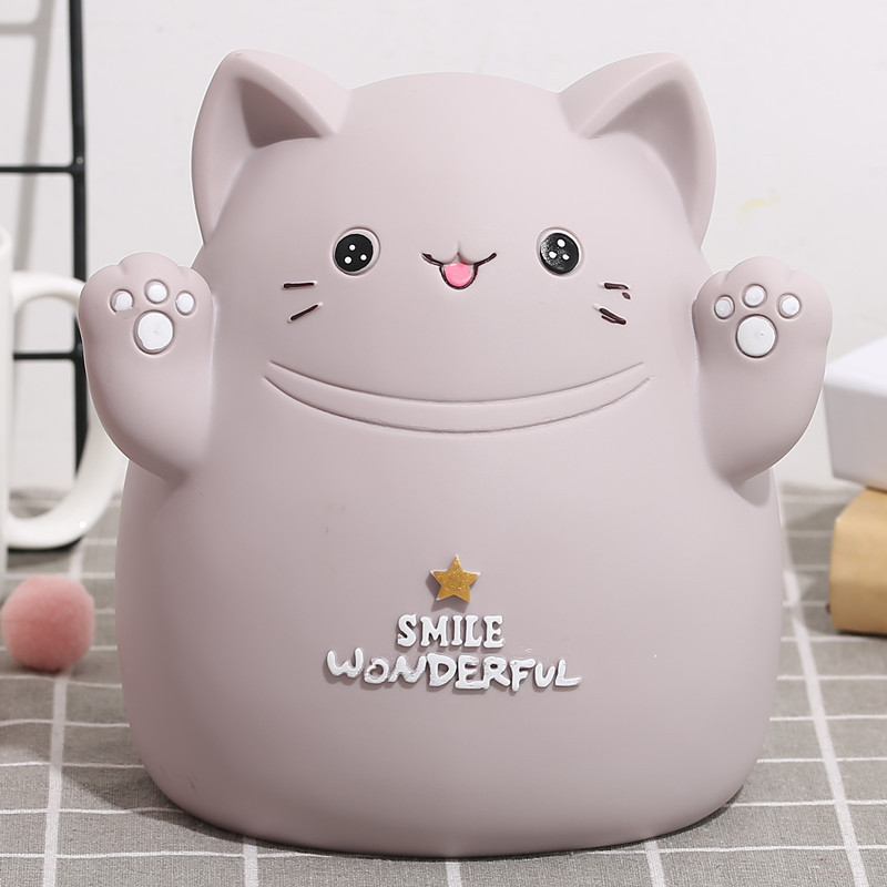 Factory cartoon cute cat piggy bank can only enter children's piggy bank cat creative cute gift home ornaments