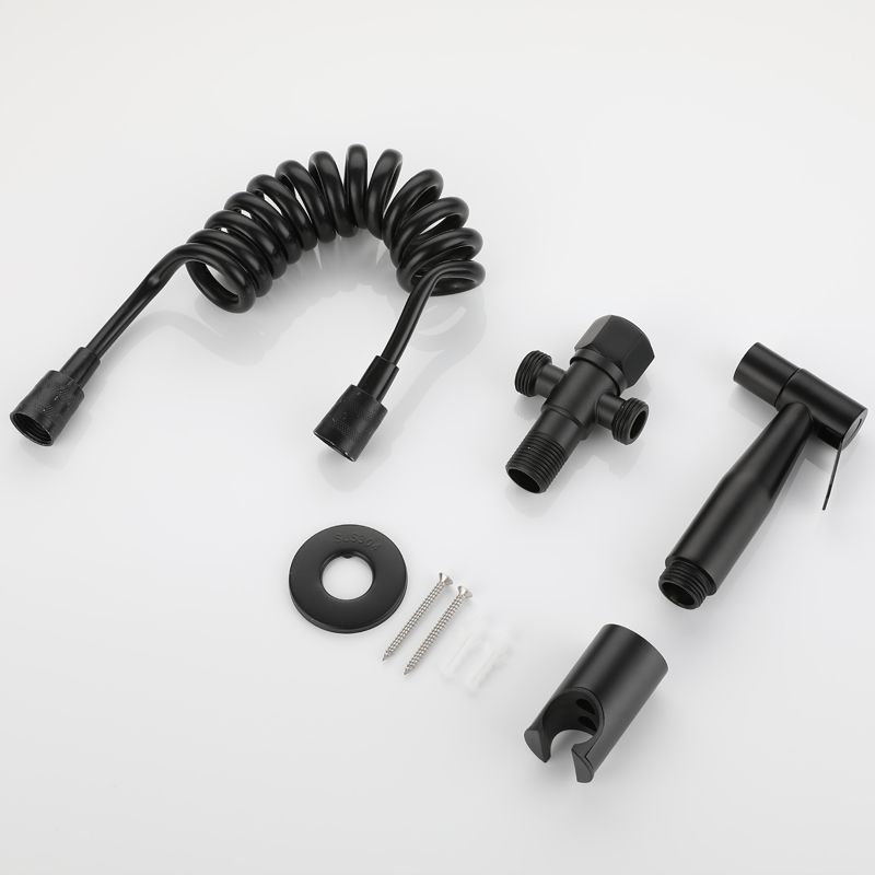 Non-perforated Black 304 Stainless Steel Toilet Washer Spray Gun Set Pressurized Nozzle Body Cleaning Toilet Washer