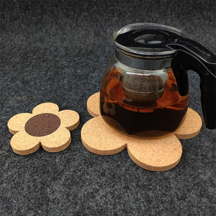 Nordic Flower Coaster Cork Coaster Heat Insulation Mat Wooden Mat Cork Mat Dining Table Mat Pot Mat Bowl Mat Dish Plate Household Mat