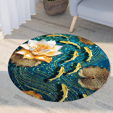 Nordic Round Computer Chair Hanging Basket Carpet Modern Fashion Floor Mat Cloakroom Living Room Bedroom Bedside Mat Washable