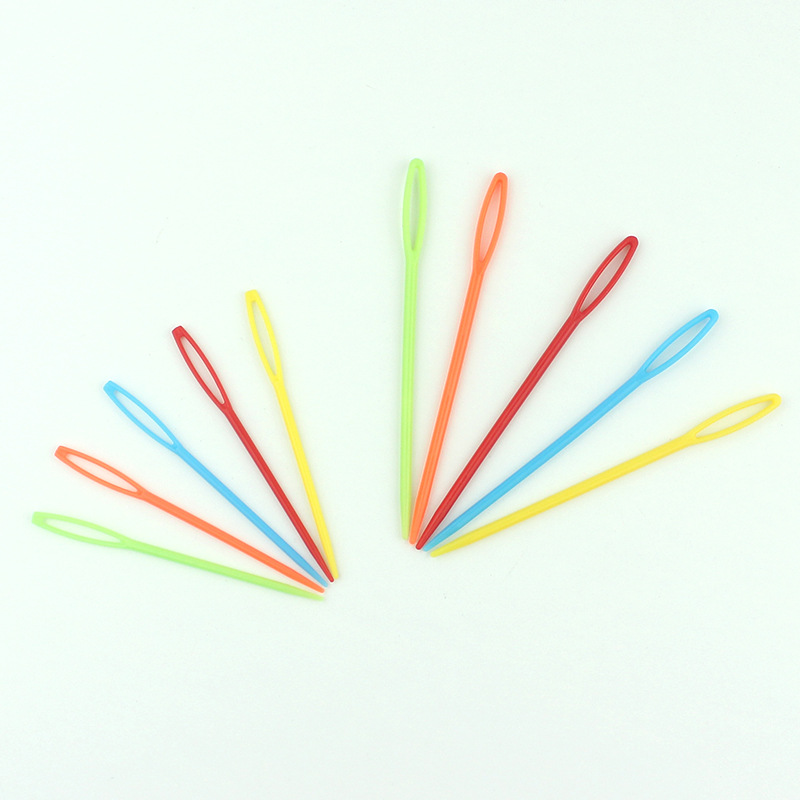 Color plastic sewing needle hand sewing needle big eye wool needle children's safety needle DIY knitting factory direct sales