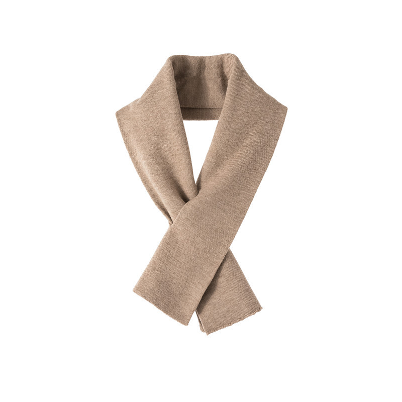 Autumn and Winter Cross Small Scarf Women's Mao Mao Line All-match Men's Warm Thin Solid Color Korean Style Short Knitted Scarf Neck Protection