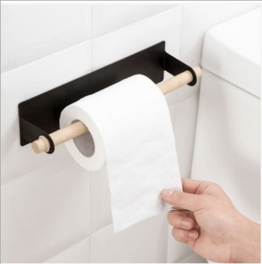 Adhesive Wall-mounted Towel Rack Kitchen Punch-free Wrought Iron Towel Rack Rack Mag Rack Towel Rack Roll-up Rack