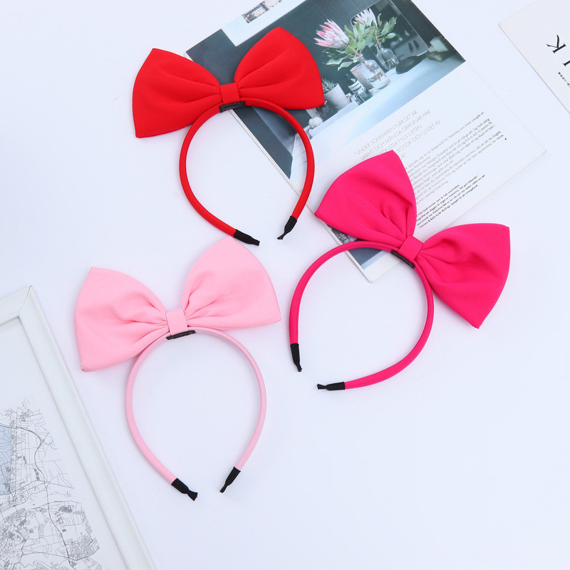 Cross-border cute princess bow tie hairband selling cute knitted fabric bow head band Children's Festival performance props wholesale