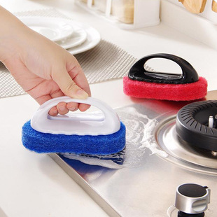 Kitchen strong decontamination with handle Sponge bottom cleaning brush bathroom bathtub washing pot brush tile wipe sponge wipe