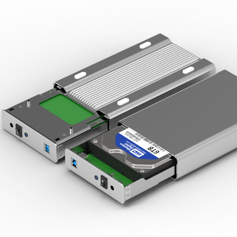 全金屬3.5寸移動硬盤盒SATA串口USB3.0/Type-C台式機PC外置硬盤盒