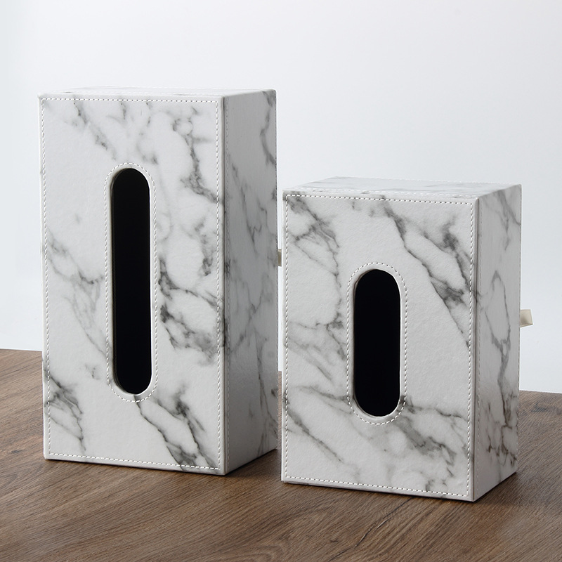 Nordic ins Home Marble Leather Tissue Box Creative Living Room Paper Box Creative Restaurant Napkin Paper Box