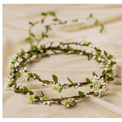 Korean-style Mori Bride Headdress Garland Small Daisy Double-layer Rattan Hair Accessories Hair Circle Photo Studio Photography Seaside