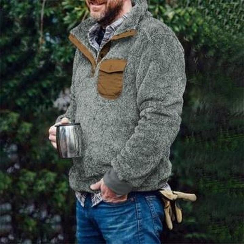 2020 Autumn and Winter New Men's Camouflage Zipper Cardigan Sweater Fashion Plush Jacket Amazon EBAY Jacket