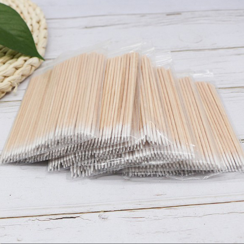 Tattoo embroidery special cotton swab pointed small cotton swab wooden cotton swab beauty cotton swab semi-permanent makeup wooden rod pointed mouth cotton swab
