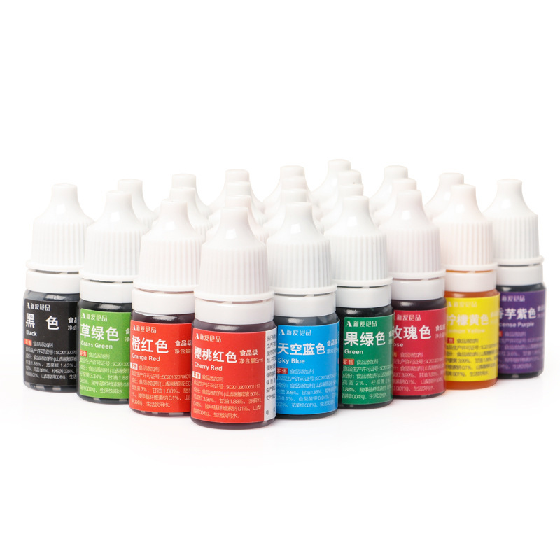 Water and oil dual-purpose colorant edible coloring cream cake decorating handmade soap 5ml24 color ring to ensure safety