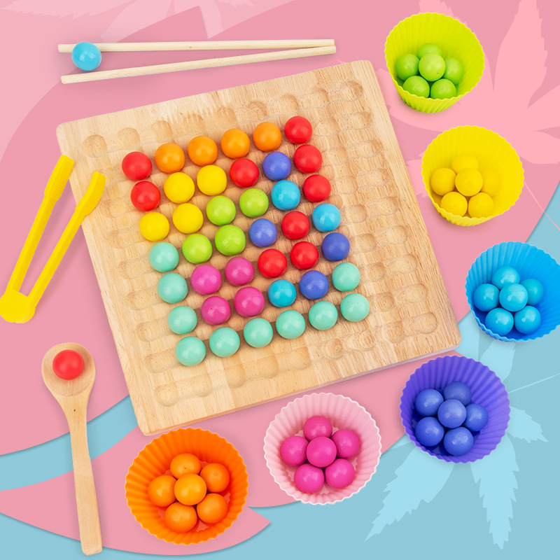 Wooden Bead Toy Fun Two-in-One Attention Concentration Training Early Education Educational Children's Teaching Aids