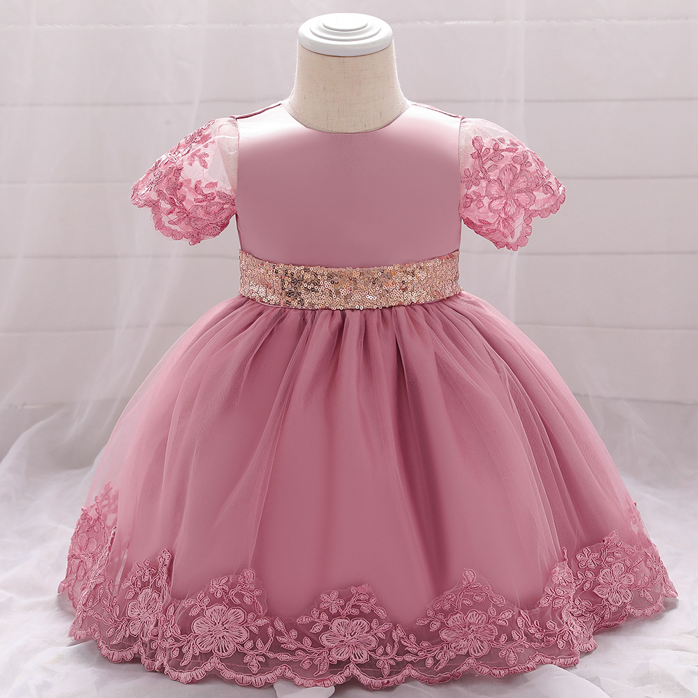 Europe and the United States Amazon source girls puffy princess skirt bow sequins baby dress children's photo clothing