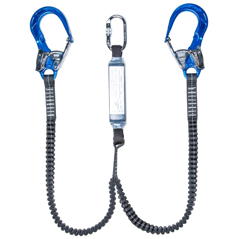 Canle high-altitude operation fall protection safety rope double hook with buffer bag elastic rope set electrician protection rope manufacturer