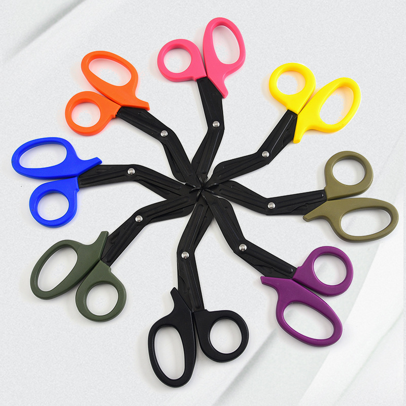 Stainless steel 18.5cm thick elbow gauze scissors outdoor bandage muscle patch mini scissors home wholesale