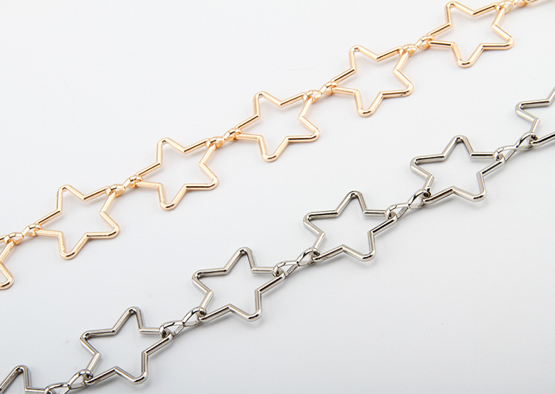 Women's Waist Chain Star Decoration Thin Belt Simple All-match Dress Fashion Waist Chain Small Belt Skirt In Stock_voghion.com