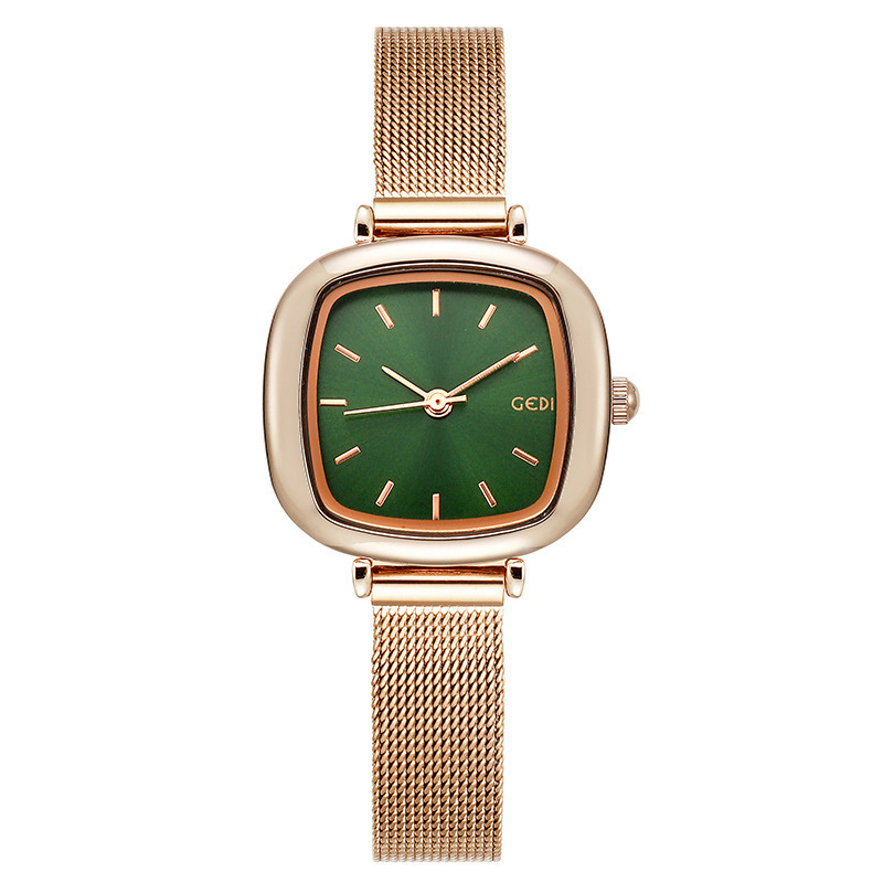 Gedi watch women's simple elegant student small dial thin strap small square mesh chain niche watch women's watch