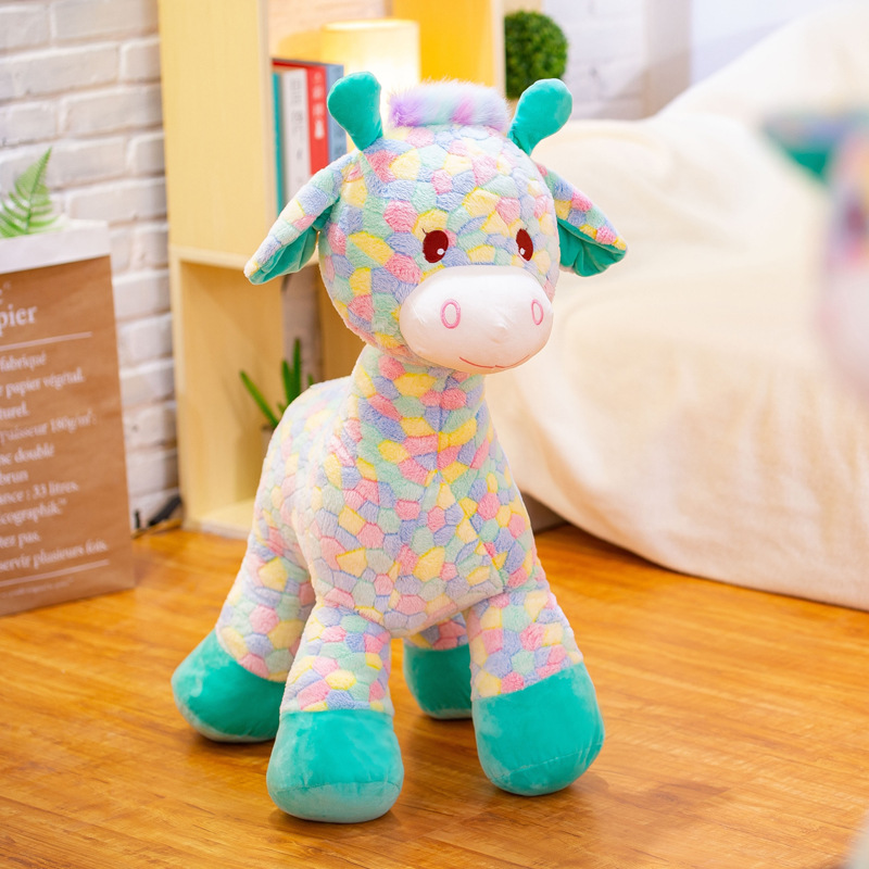 Giraffe plush toy sika deer doll children's birthday gift girls sleeping pillow logo wholesale