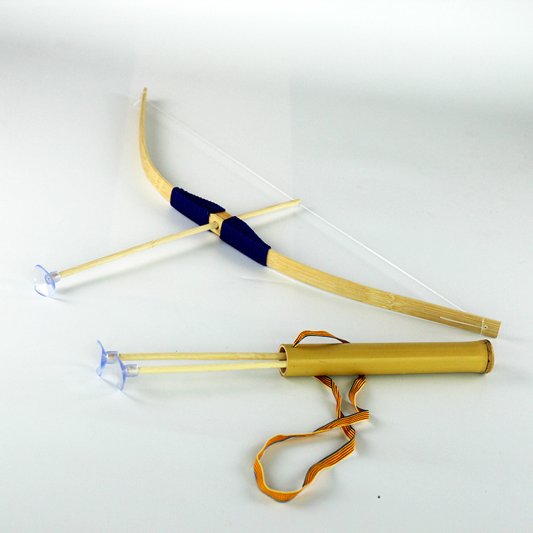 Bow and Arrow wholesale 60cm hemp bow soft rubber head suction cup non-lethal bamboo outdoor shooting bow and arrow toy