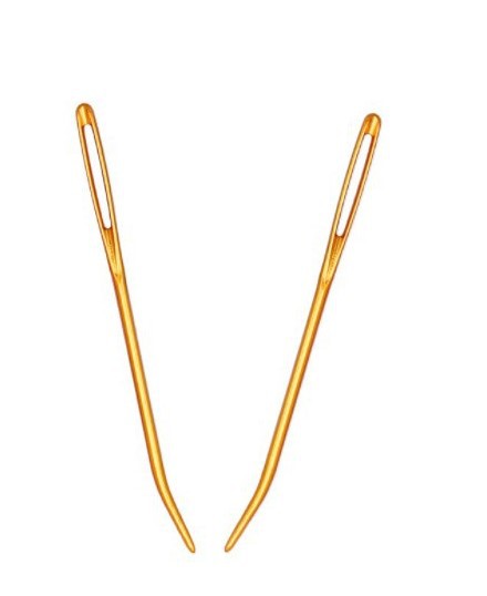 Hot selling skc sweater big eye stitching curved needle wool sewing large hole metal needle home sweater knitting tool