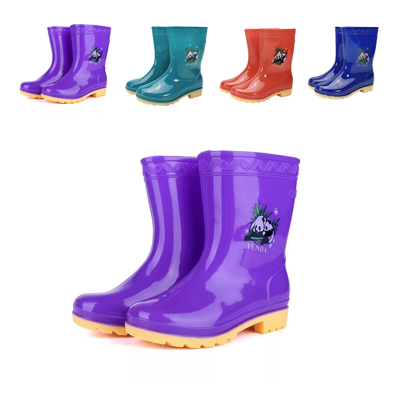 Factory Direct children's rain boots male and female students non-slip mid-calf rain boots fashion cartoon big children's water shoes foreign trade Wholesale