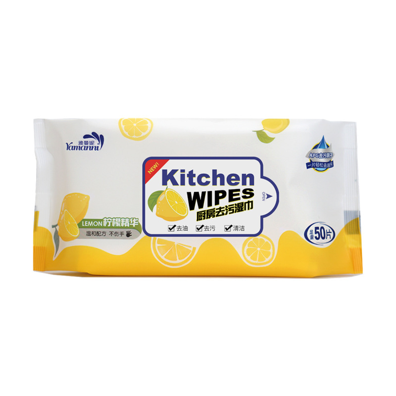 Kitchen Cleaning Wet Wipes Range Hood Stove Oil-removing and Stain-removing Paper Towel Thickened Household Disposable Oil-absorbing Wet Wipe