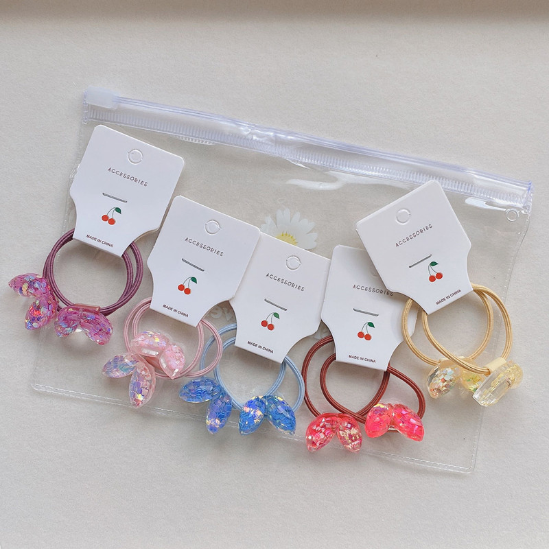 10 anneaux pour cheveux ~ Version coréenne de l'ensemble de combinaison de petits élastiques en caoutchouc pour filles et enfants qui ne blessent pas les cheveux_voghion.com