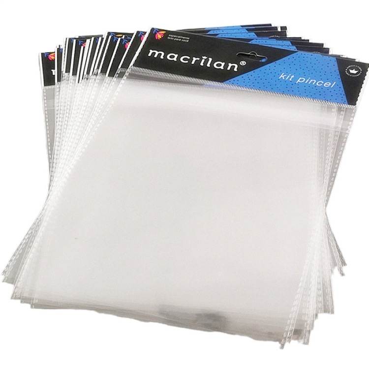 Wholesale White Pearl film hanging hole packaging plastic transparent clothes jewelry mobile phone self-adhesive bag opp card head bag