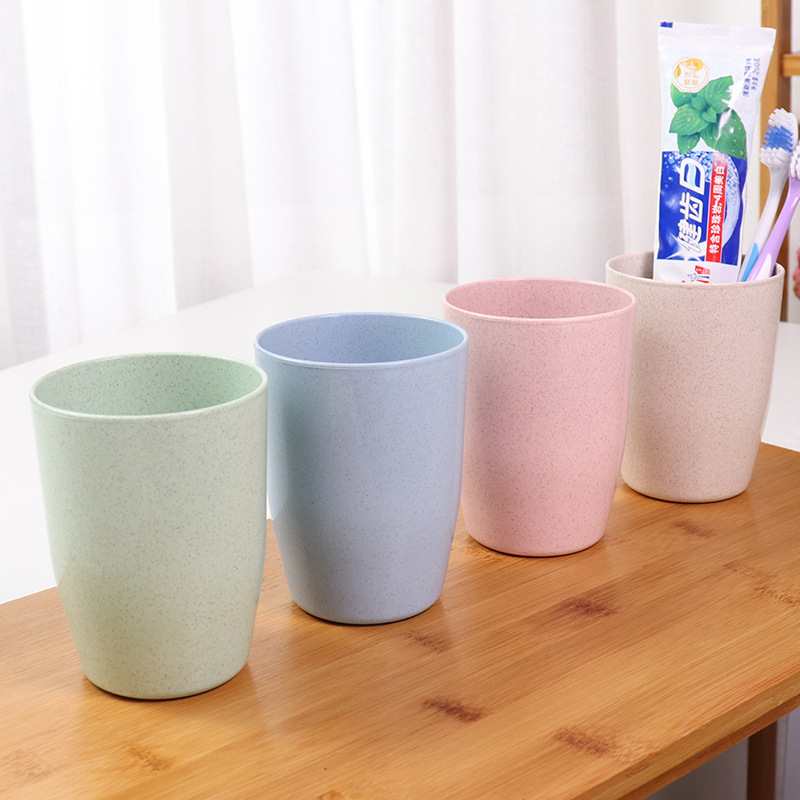 メーカー直販歯ブラシカップ小麦わらうがいカップ家庭用プラスチック歯ブラシカップ印刷ロゴ広告宣伝コップ|undefined