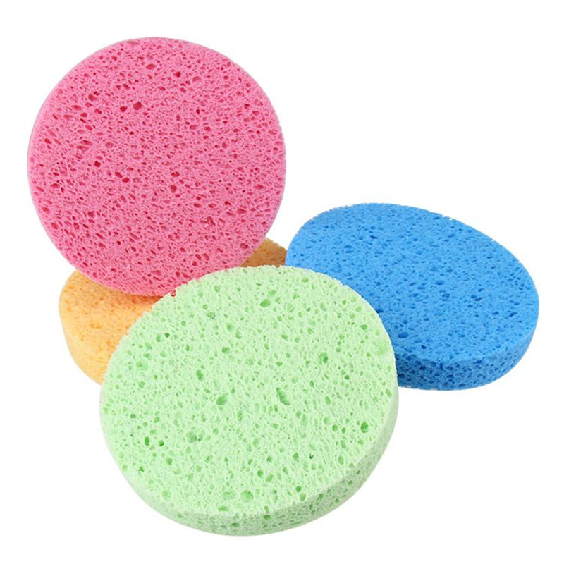 Wood pulp cotton foam factory sponge wood pulp cotton powder puff cellulose face cleaning sponge OPP bag