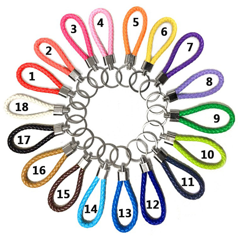 New woven leather rope key chain creative backpack pendant key chain to push small gift car key chain wholesale