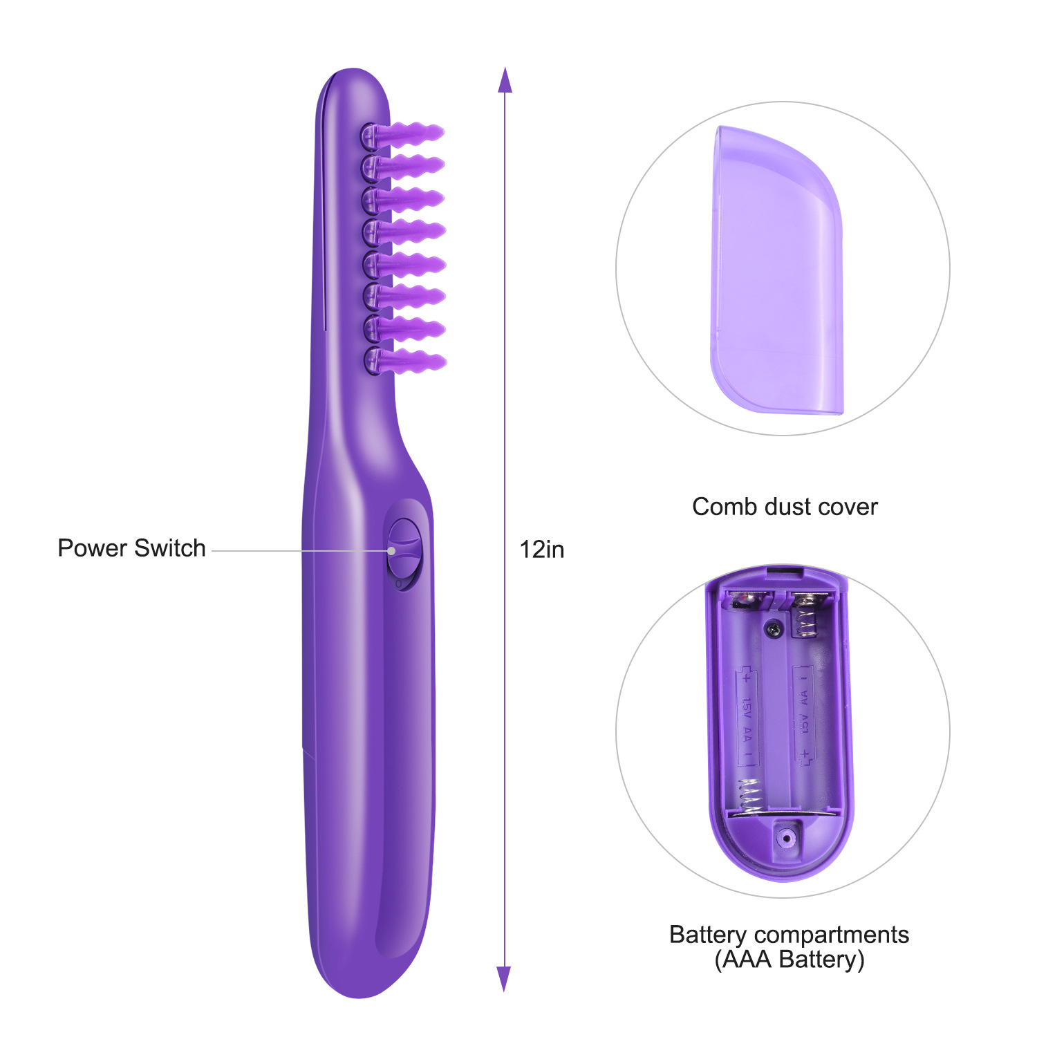 Anti-knot rotating comb Electric Detangling Brush multi-functional wet and dry hair comb