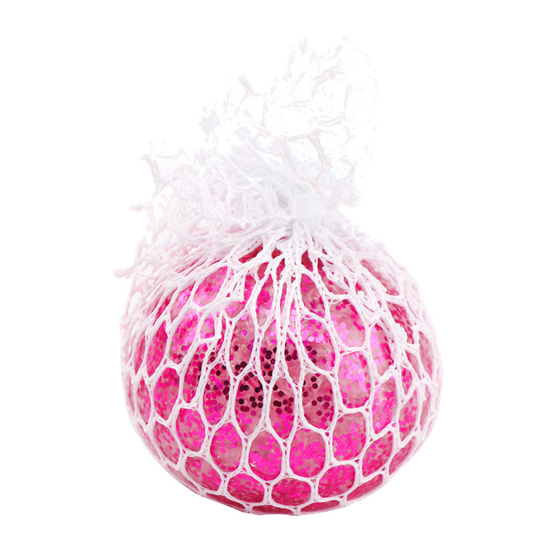 Japanese and Korean creative student decompression grape ball vent toy pinch music ball toy gold pink water ball crystal colored bead ball